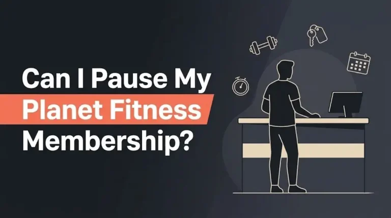 Can I pause my Planet Fitness membership guide with gym desk silhouette illustration