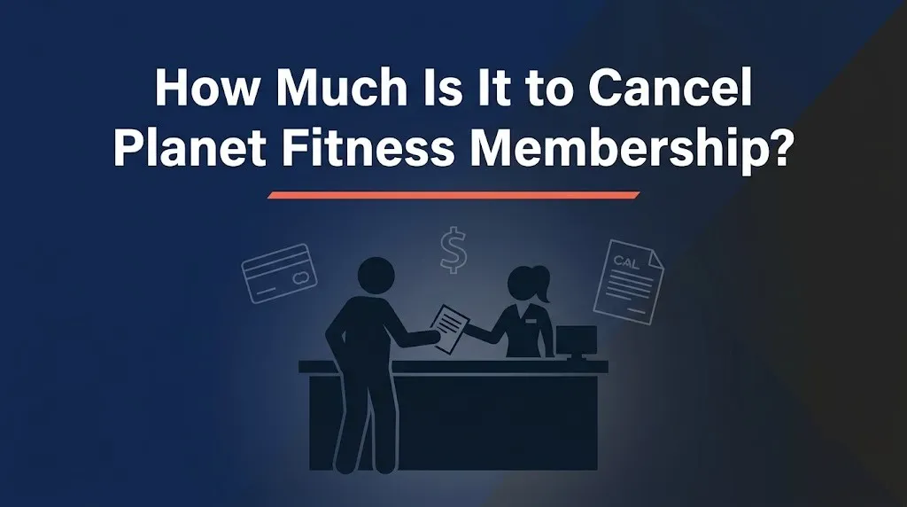 How much is it to cancel Planet Fitness membership cost guide with gym silhouette illustration